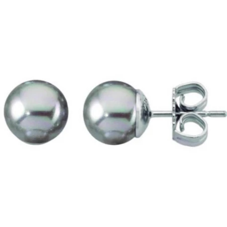 Pendientes Majorica Mujer Plata y Perla Gris 10mm 00326.06.2.000.701.1
