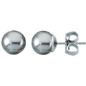 Pendientes Majorica Mujer Plata y Perla Gris 10mm 00326.06.2.000.701.1