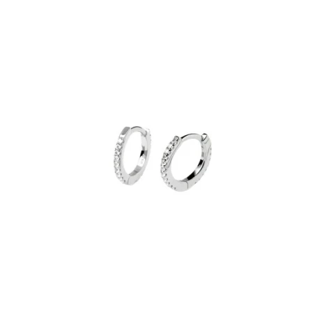 Pendientes PdPaola White Mini Plata Baño Rodio AR02-134-U