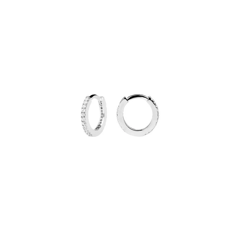 Pendientes PdPaola White Mini Plata Baño Rodio AR02-134-U