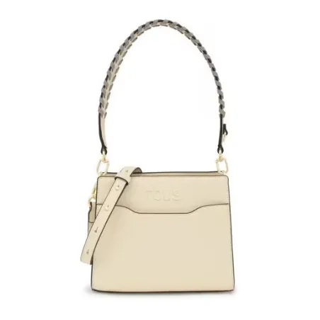 Bolso Shopper TOUS Audree Saffiano Beige Pequeño 2002287004
