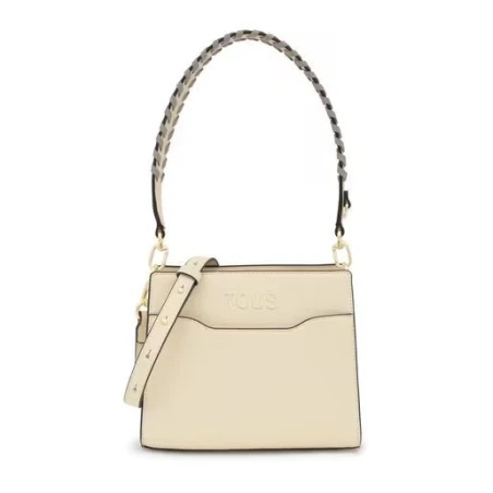 Bolso Shopper TOUS Audree Saffiano Beige Pequeño 2002287004