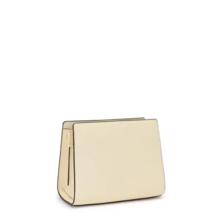 Bolso Shopper TOUS Audree Saffiano Beige Pequeño 2002287004
