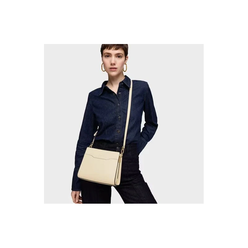 Bolso Shopper TOUS Audree Saffiano Beige Pequeño 2002287004