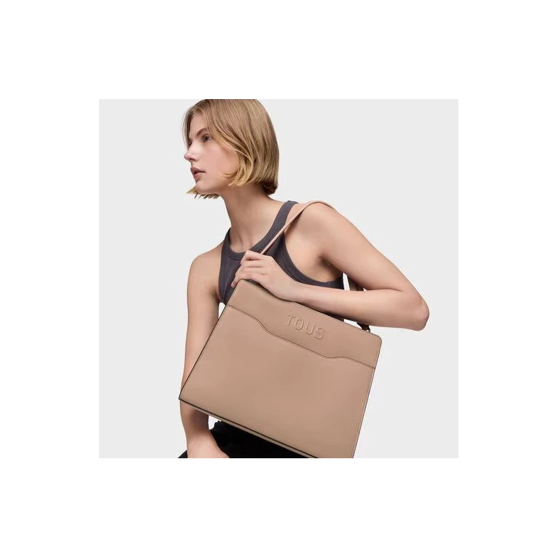 Bolso Shopper TOUS Audree Saffiano Topo Mediano 2002286345