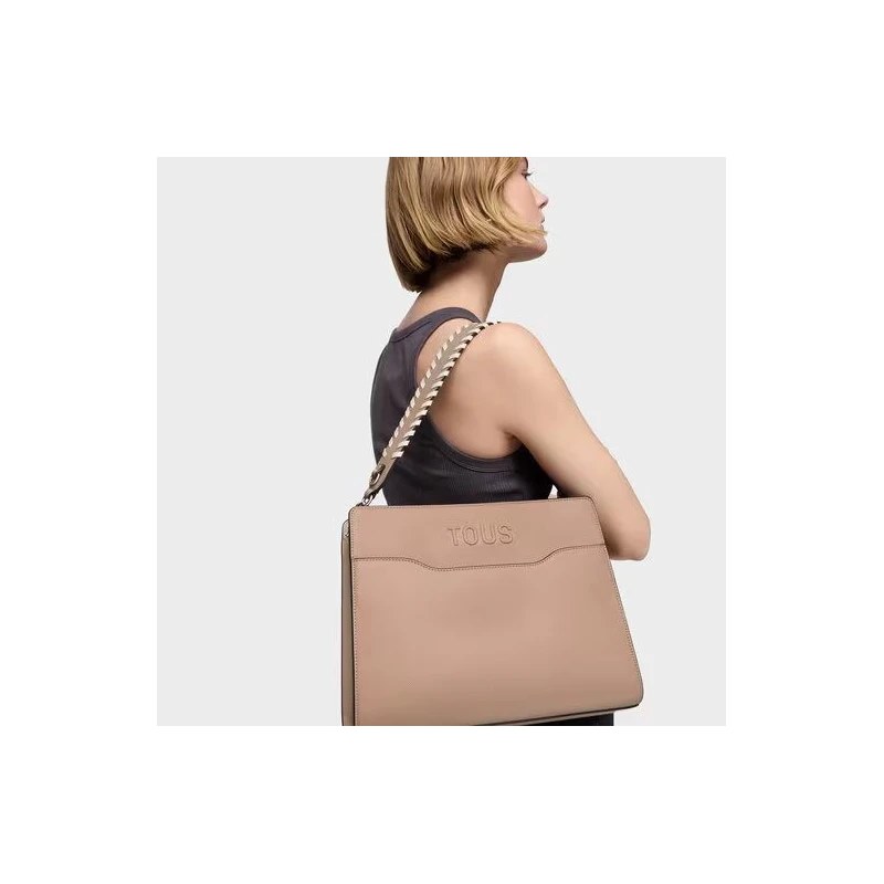 Bolso Shopper TOUS Audree Saffiano Topo Mediano 2002286345