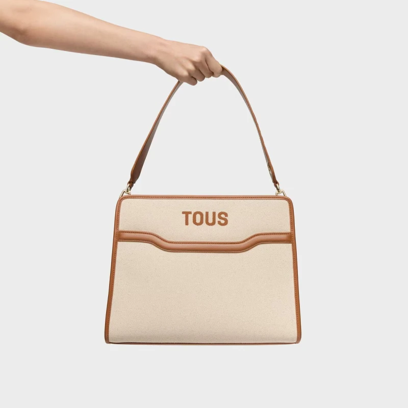 Bolso Shopper TOUS Audree Canvas Camel Mediano 2002286952