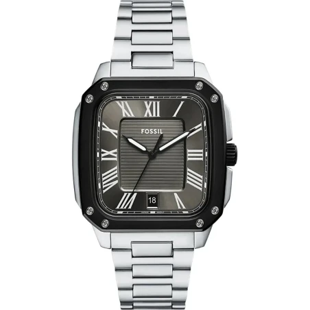 Reloj Fossil Crosby Plateado y Negro Analógico Hombre FS6122