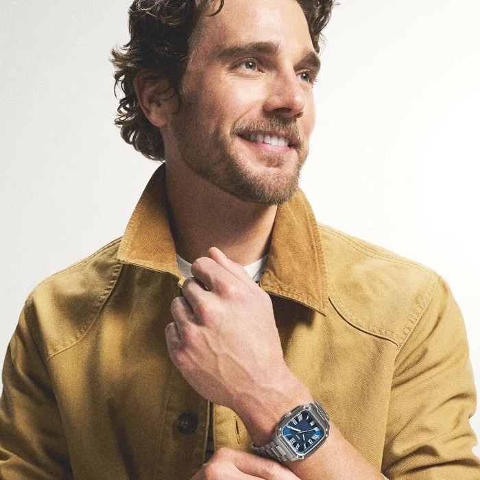 Reloj Fossil Crosby Plateado y Azul Analógico...