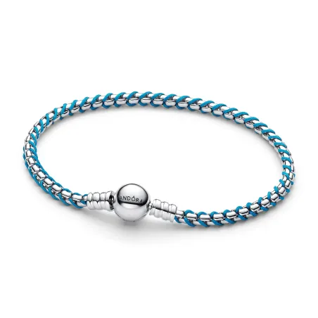Pulsera Pandora Cadena Caja Cordón Azul 593816C01