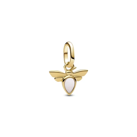 Charm Mini Colgante Pandora Me Abeja Blanca Baño Oro 763826C01