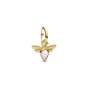 Charm Mini Colgante Pandora Me Abeja Blanca Baño Oro 763826C01