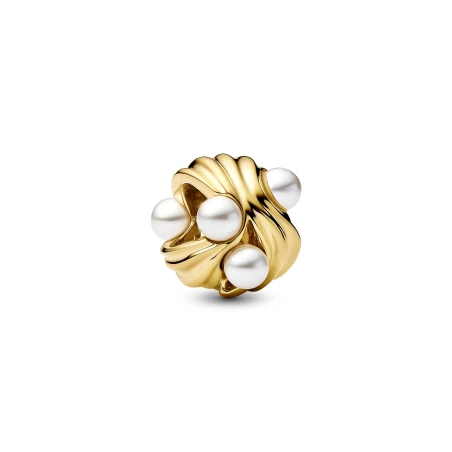 Charm Pandora Olas Abstractas Baño Oro y Perlas 763915C01