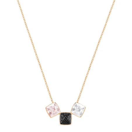 Gargantilla Swarovski Glance Mujer Baño Oro Cristal Blanco y Negro 5253016