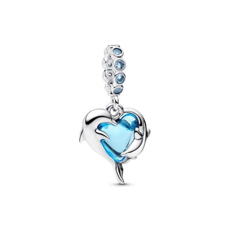 Charm Colgante Pandora Delfines Cristal Murano Azul 793924C01