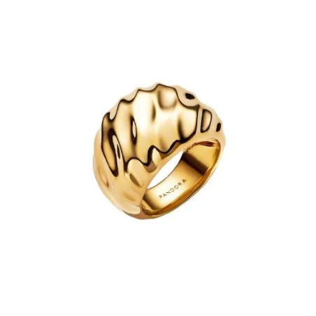 Anillo Pandora Impacto Ondulado Baño Oro 163884C00