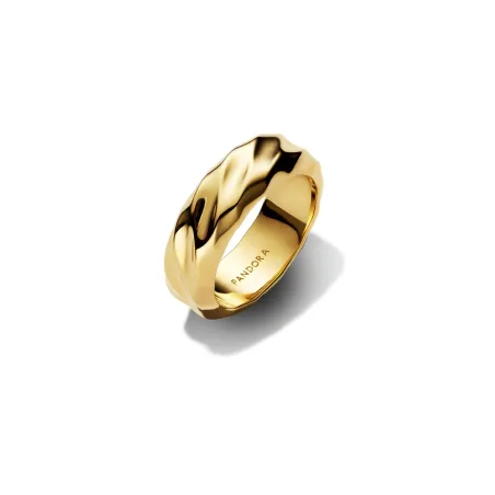 Anillo Pandora Banda Ancha Ondulada Baño Oro 163886C00