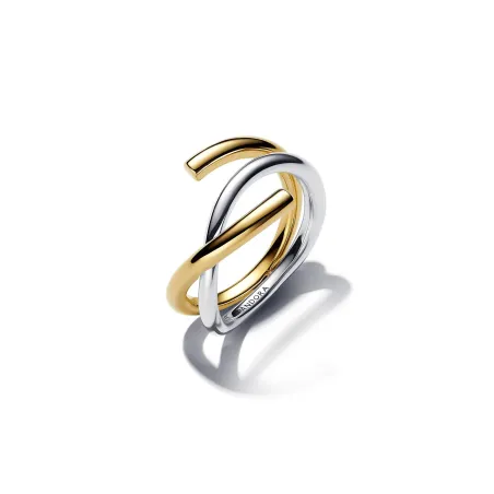 Anillo Pandora Forma Orgánica Dos Tonos  163889C00
