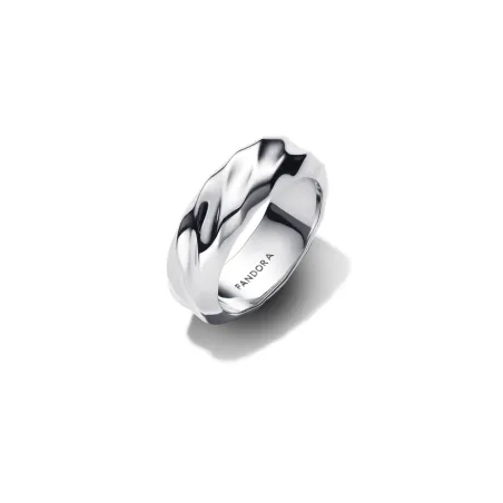 Anillo Pandora Banda Ancha Ondulada Plata 193886C00