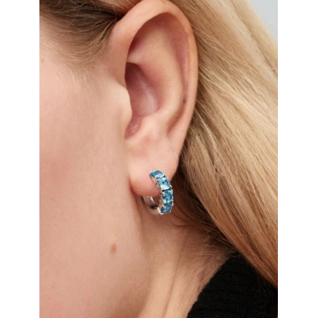 Pendientes Pandora Aro Azul Claro 293851C01