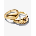 Anillo Pandora Combinables Ondulados Baño Oro 163832C00