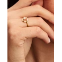 Anillo Pandora Círculo en Pavé Forma Orgánica & Perla Cultivada de Agua Dulce Tratada 163831C01