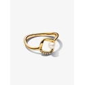 Anillo Pandora Círculo en Pavé Forma Orgánica & Perla Cultivada de Agua Dulce Tratada 163831C01