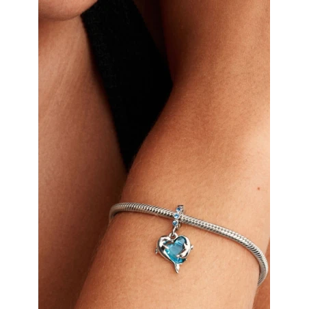 Charm Colgante Pandora Delfines Cristal Murano Azul 793924C01