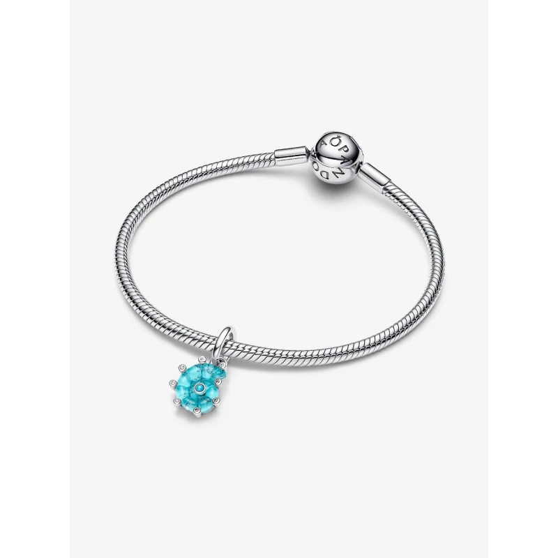 Charm Colgante Pandora Caracola Cristal Murano Azul 793900C01
