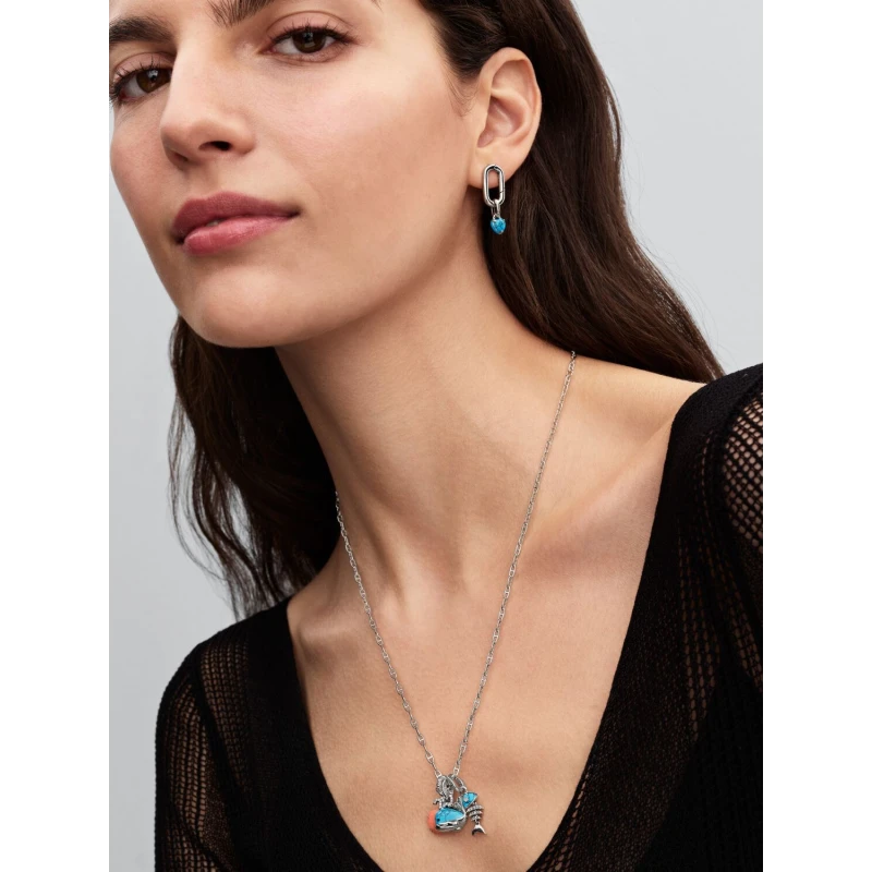 Charm Mini Colgante Pandora Me Corazón Turquesa Plata 793827C01