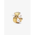 Charm Pandora Olas Abstractas Baño Oro y Perlas 763915C01