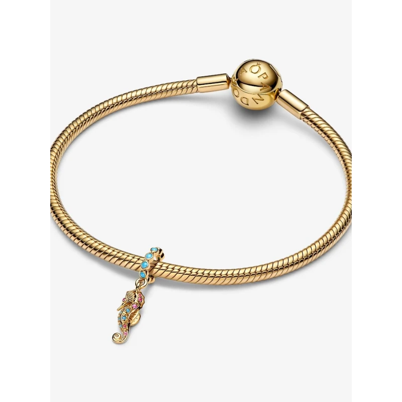 Charm Colgante Pandora Caballito de Mar Baño Oro 763895C01