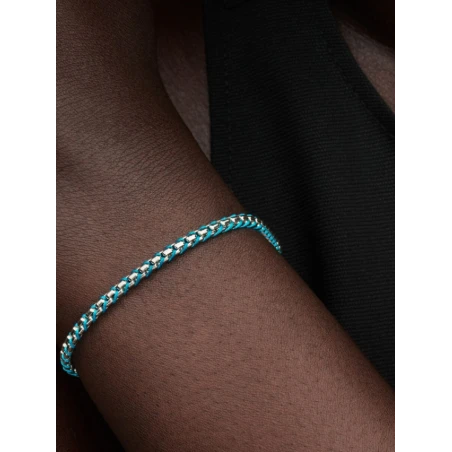 Pulsera Pandora Cadena Caja Cordón Azul 593816C01