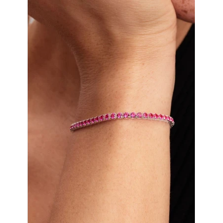 Pulsera Pandora Tenis Rosa Brillante Plata 591469C03