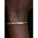 Pulsera Rígida Abierta Pandora Entrelazada Baño Oro 563869C00