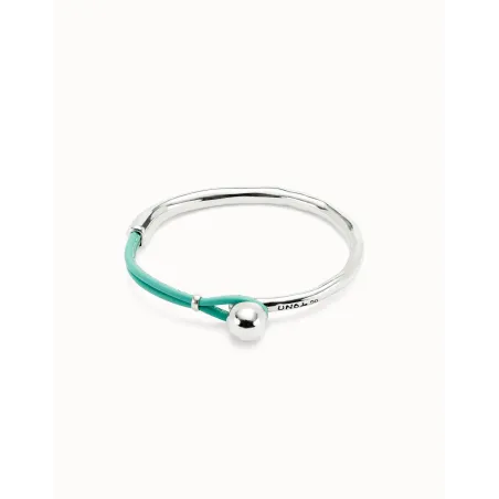 Pulsera UNOde50 Ser Intrépida Baño Plata y Cuero Turquesa PUL2551TQSMTL0L