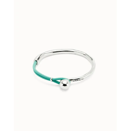 Pulsera UNOde50 Ser Intrépida Baño Plata y Cuero Turquesa PUL2551TQSMTL0L