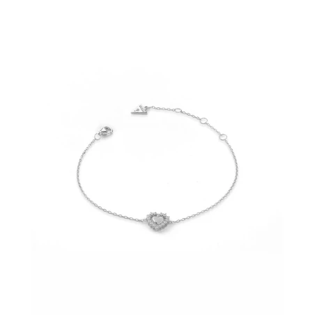 Pulsera Guess Jardin Corazón Acero Baño Rodio y Circonitas BlancasJSBB04457JWRHS