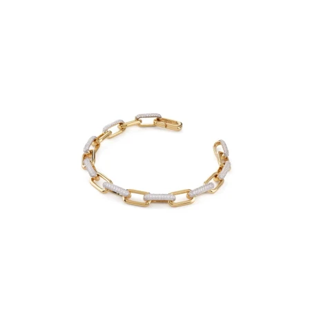 Pulsera Guess Nuances Eslabones Acero Baño Oro y Circonitas Blancas JSBB04534JWYGS