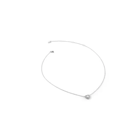 Collar Guess Jardin Corazón Acero Baño Rodio y Circonitas Blancas JSBN04459JWRHT-U