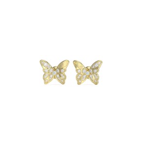 Pendientes Guess Chrysalis Acero Baño Oro y Circonitas...