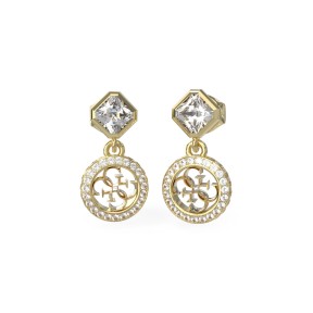 Pendientes Guess 4G Crush Acero Baño Oro y Cristales...