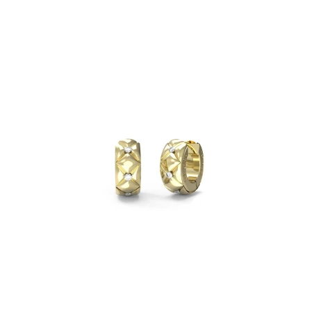Pendientes Stylish Guess Aro Acero Baño Oro y Circonitas Blancas JUBE04590JWYGT-U