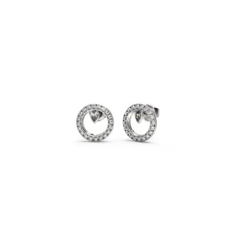 Pendientes Guess Tiny Dancer Circulo Acero Baño Rodio y Circonitas Blancas JUBE04655JWRHT-U