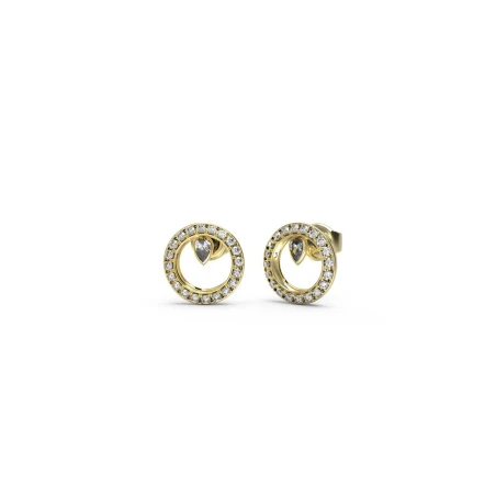 Pendientes Guess Tiny Dancer Circulo Acero Baño Oro y Circonitas Blancas JUBE04655JWYGT-U