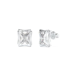 Pendientes Guess Bamboo Cristal Baguette y Acero...