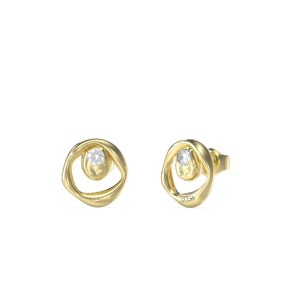 Pendientes Guess Panarea Círculo Acero Baño Oro y...