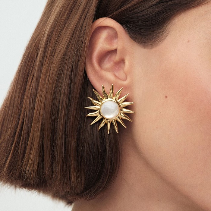 Pendientes Largos Agatha Paris Tiare Sol Baño...