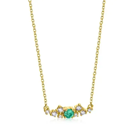 Gargantilla Le Carré Oro Amarillo, Diamantes y Esmeralda GD167OA.00
