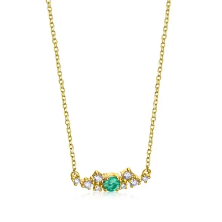 Gargantilla Le Carré Oro Amarillo, Diamantes y Esmeralda GD167OA.00